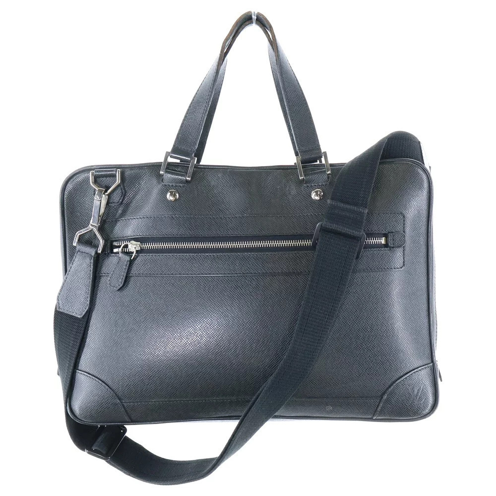 Louis Vuitton Black Ardoise Leather Shoulder Business Taiga Black Bag Alexander